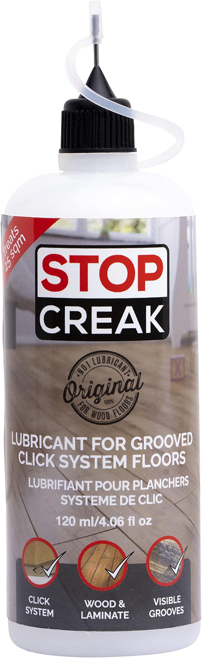 Stop Creak120ml Lubricant for Squeaky GROOVED Click-System Floors ONLY This is NOT A Guaranteed FIX. Read Carefully Before Buying. Please!!!!