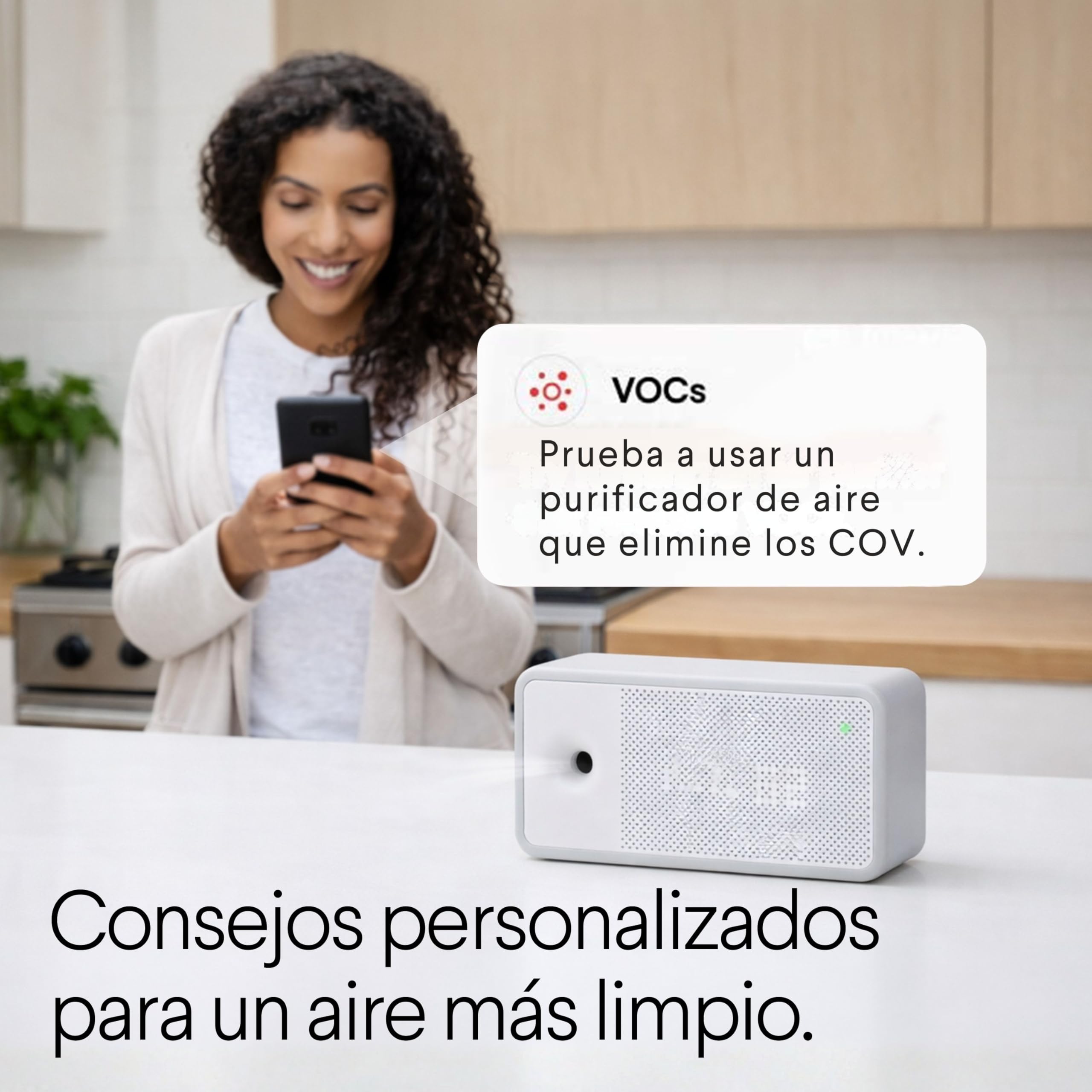 Awair Element Smart Monitor de Calidad del Aire – Sensor Profesional CO2, PM2.5, VOC & Temperatura, Seguimiento de la Contaminación Interior, App iOS & Android, CREA un Ambiente Doméstico Saludable.