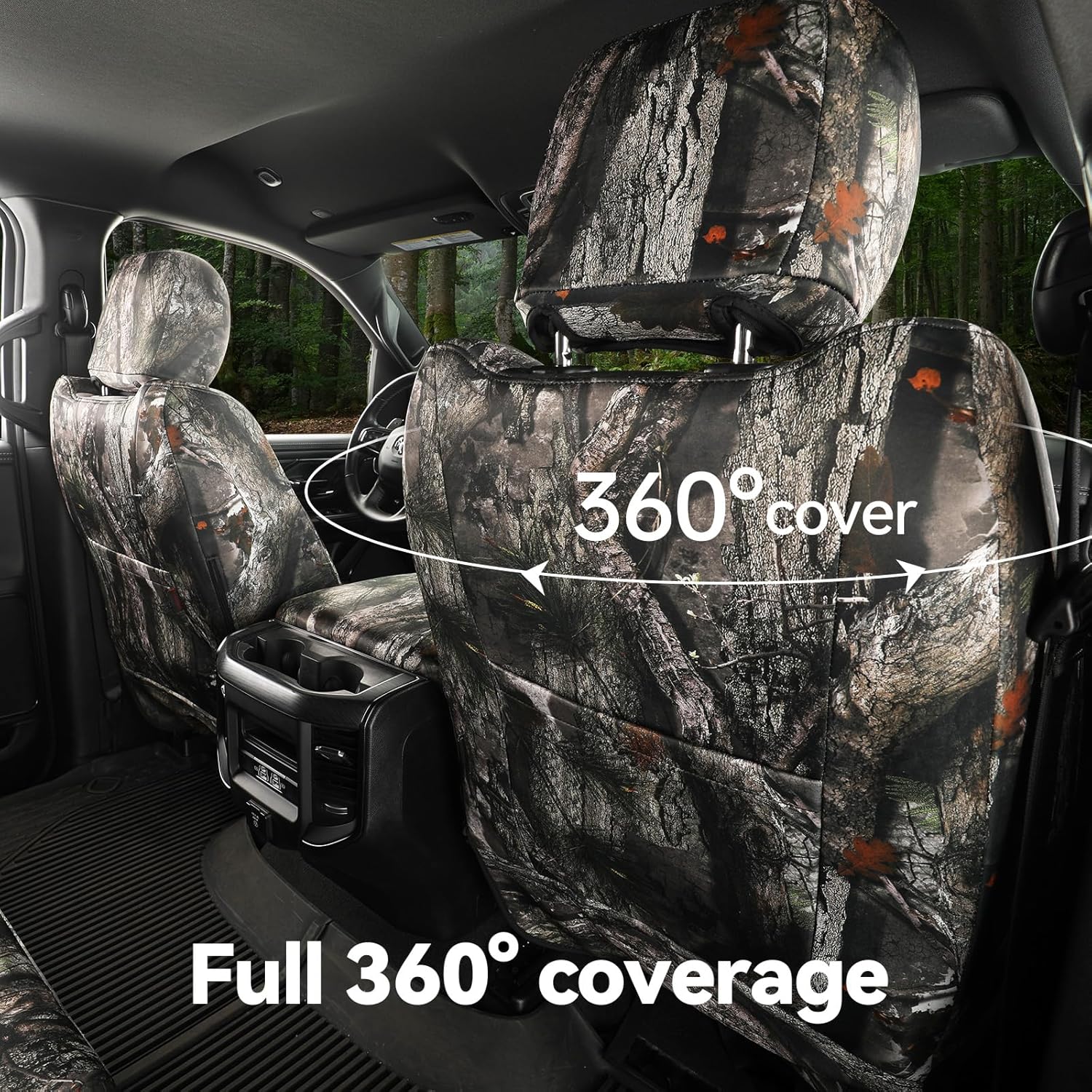 Custom Fit Camo Seat Covers Full Set Select for Dodge Ram 2500/3500 Mega Cab 2012-2026 SLT, Bighorn, Long Star Waterproof&UV Resistant Neoprene Seat Cover(Neoprene Jungle Camouflage)