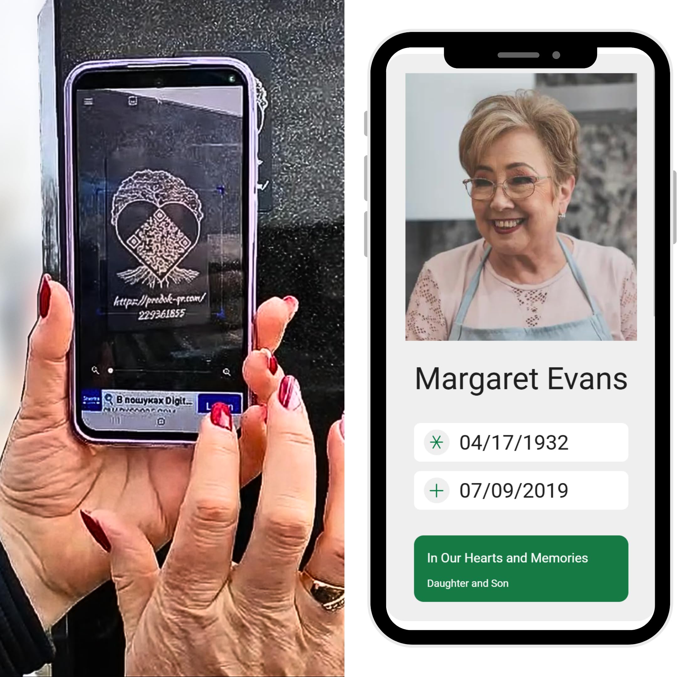 Legacy of Love Kit - Bewahren Sie Ihre Stimme, Liebe & Geschichte für immer | QR-Code für Grabsteine, KI-Biografie, Foto-Restaurierung, 30 Jahre Garantie