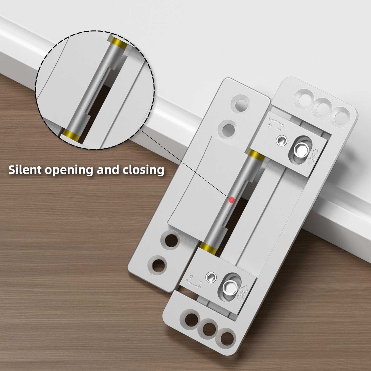 Hidden Door Hinges 2pack Ultra-Thin Concealed Hinge for Secret Door Invisible Hinge Adjustable Silent and Smooth Hidden Hinges for Doors