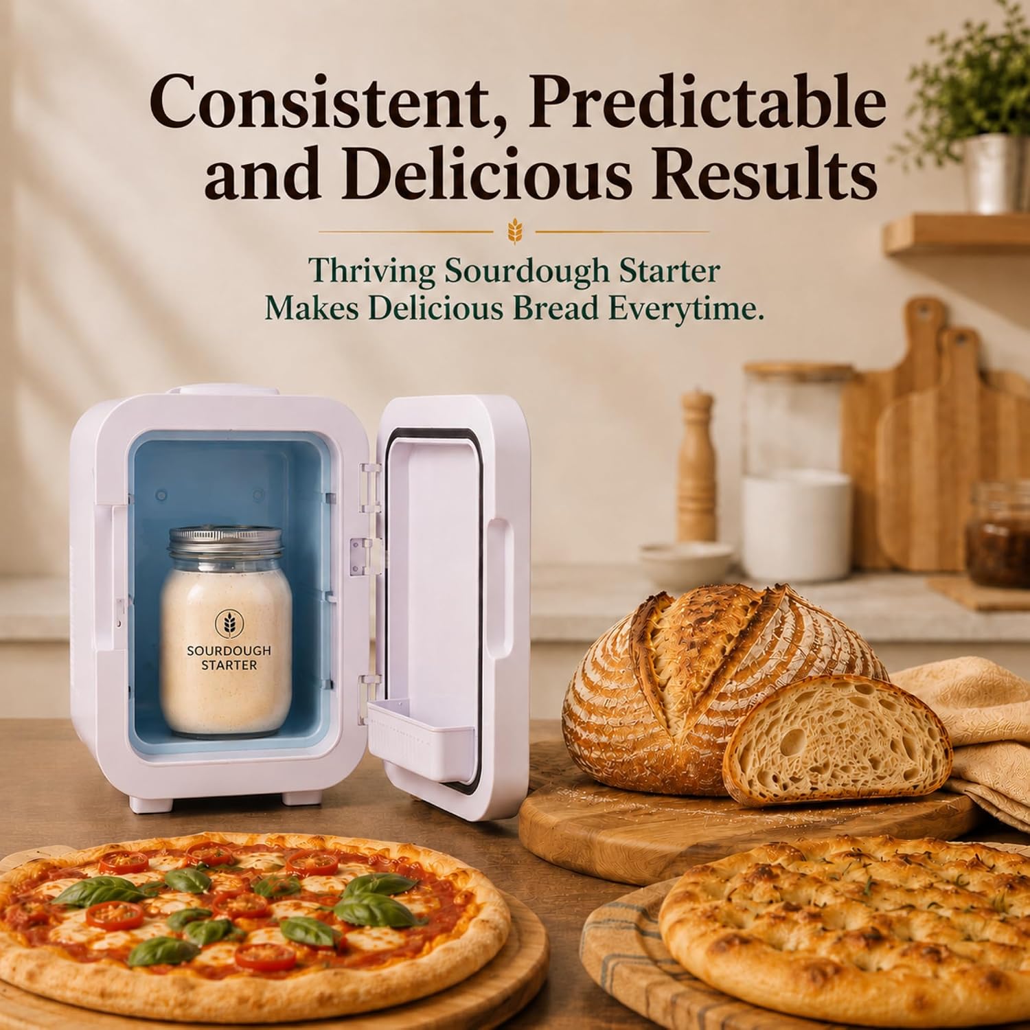 Sourdough Home - Professional Grade Sourdough Starter Home with Precision Heating & Cooling to Maintain Optimal Starter Activity - 1 Year warranty | Fits Large 1L Jars | Perfect Rise Every Time