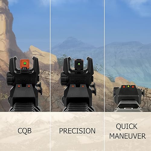 Miniatura 2 de con puntos verdes y rojos completos de polímero de fibra óptica miras de hierro miras delanteras y traseras