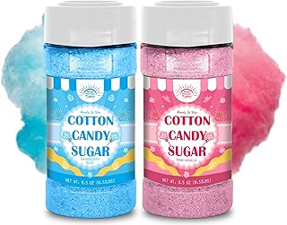 Cotton Candy Floss Sugar Package of ct-(Pink Vanilla, Blue Raspberry & Grape)-8.5oz Each Flavor (1 Count (Pack of 2))