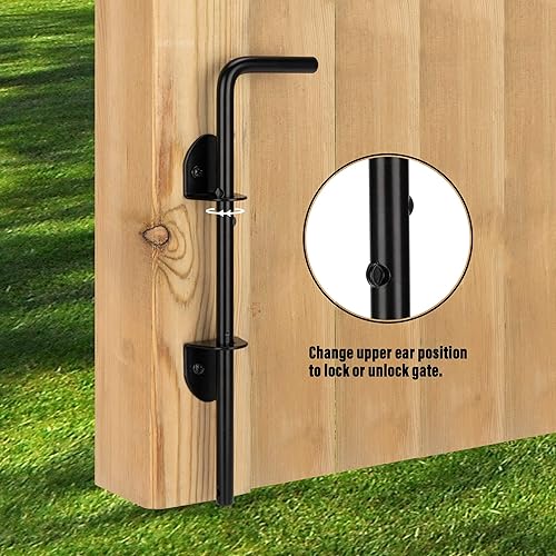 Miniatura 2 de Perno de caña de 12 pulgadas, resistente para barra de caída, cierre de tierra para cercas de madera, puertas de metal, pasador de caída de puerta