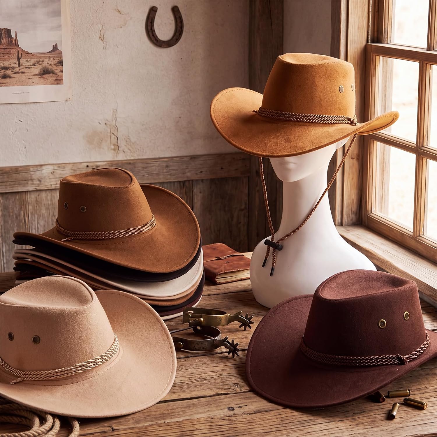Hercicy Cowboy Hats Bulk Wide Brim Western Hat