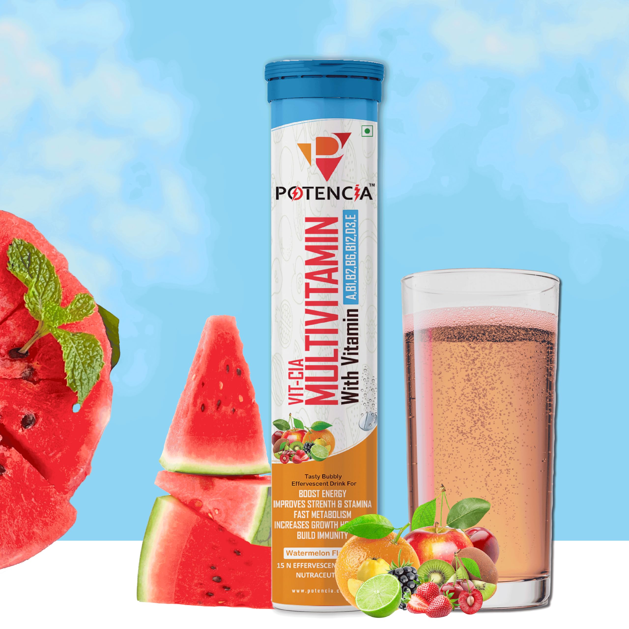Potencia Multi Vitamin Effervescent Drink, Watermelon Flavour, 15 Tablets, Improves Strength & Stamina (B0DGDHCGCL) Amazon Price History, Amazon Price Tracker