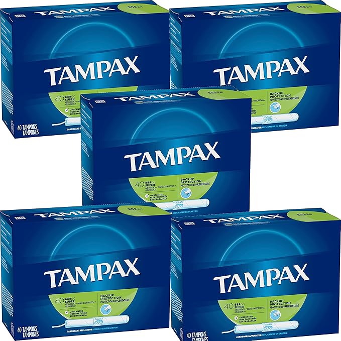 Tampax Cardboard Applicator Tampons, Super Absorbency 40 ea