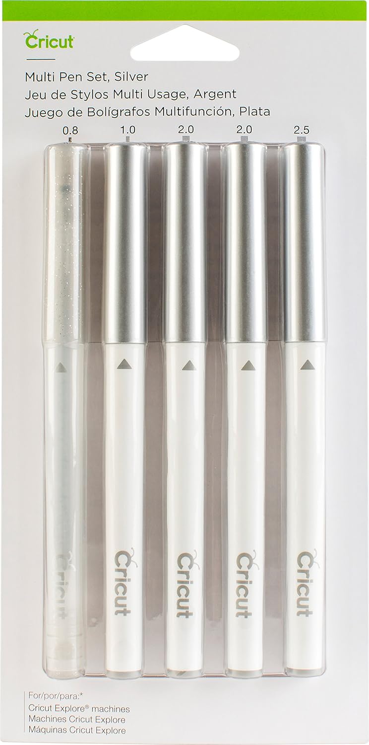 Cricut Pen Set | Metallic (5ct) | Medium-Point Pens for Maker, Explore, & Venture Machines - Gold, Silver, Copper, Blue & Rose