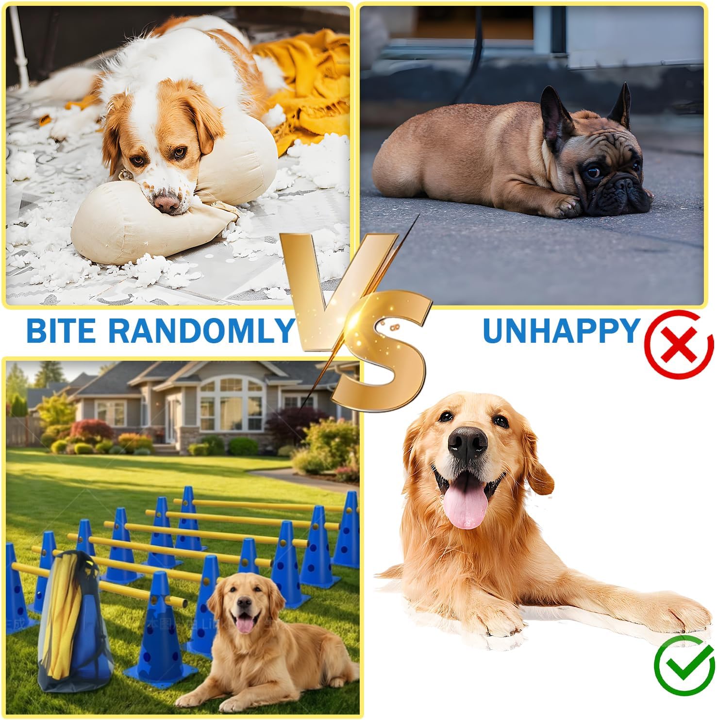 Accesorios de Entrenamiento de Agilidad para Perros y Caballos 5 Set Agility Set Perros Barreras Juego de Obstáculos Niños 23cm para Entrenamiento de Animales y fútbol (Azul 32cm 6Set) 10