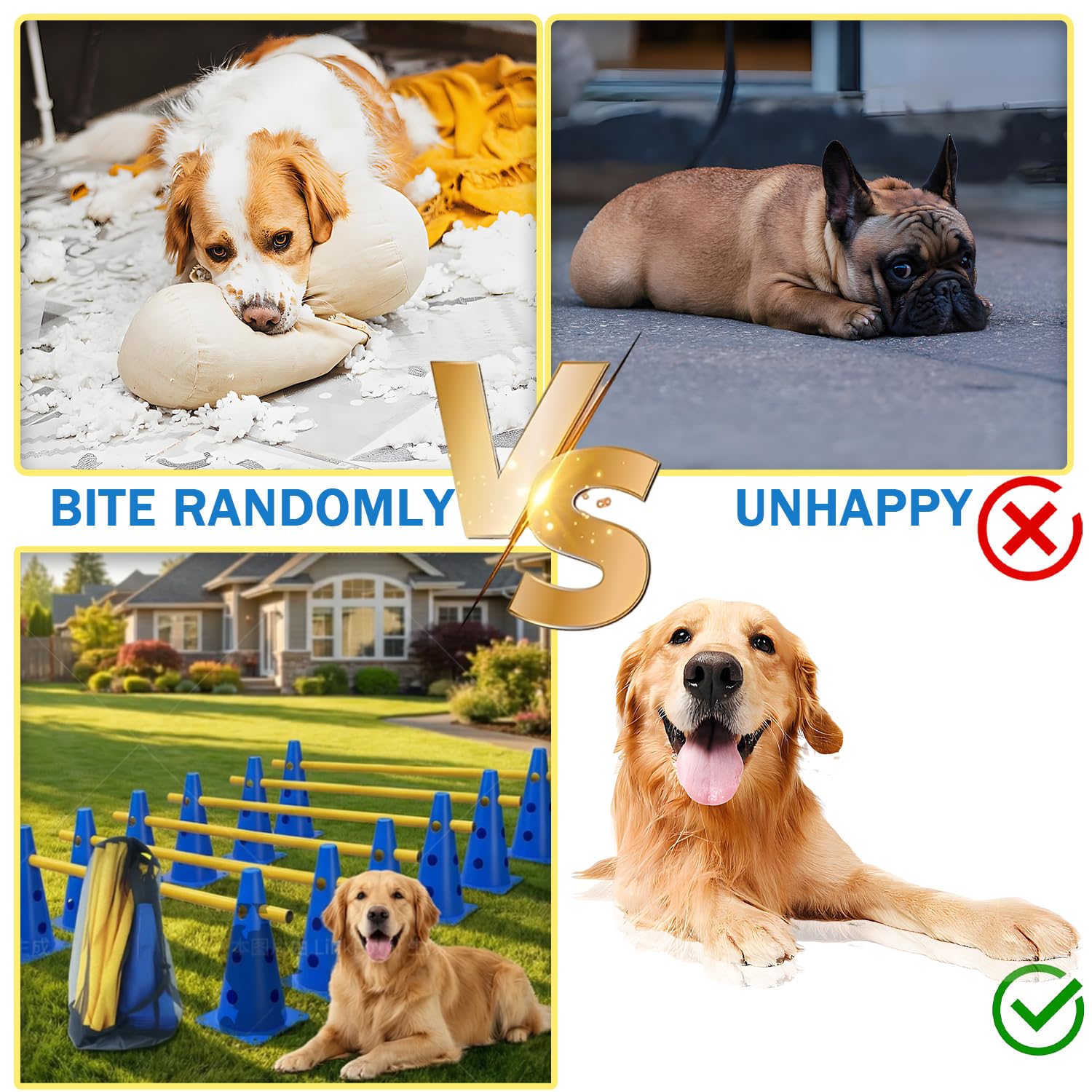 Accesorios de Entrenamiento de Agilidad para Perros y Caballos 5 Set Agility Set Perros Barreras Juego de Obstáculos Niños 23cm para Entrenamiento de Animales y fútbol (Azul 32cm 6Set)