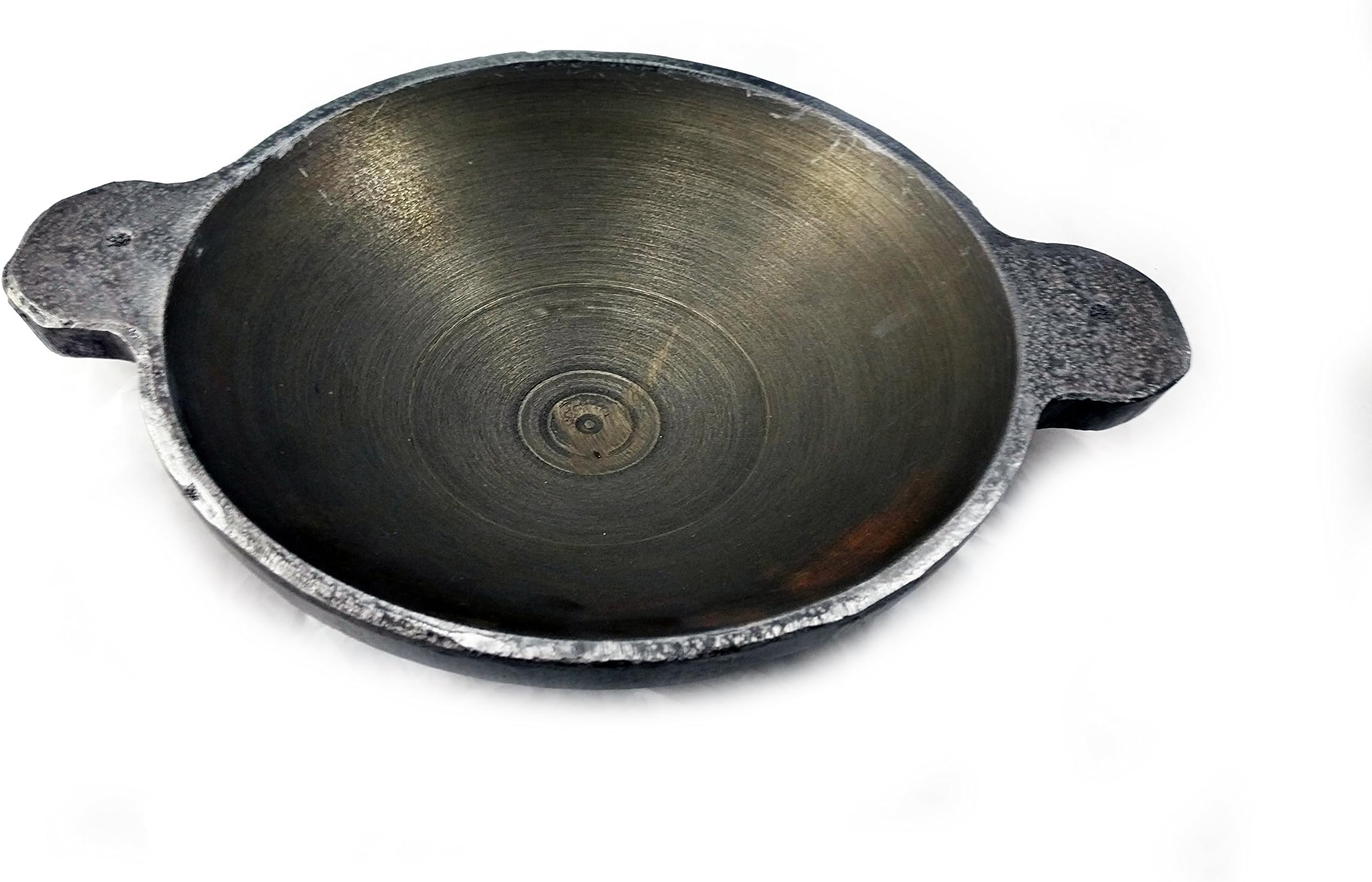 eKitchen Cast Iron Pre-Seasoned Induction Compatible Appam Pan/Kadai 18 cm /180mm
