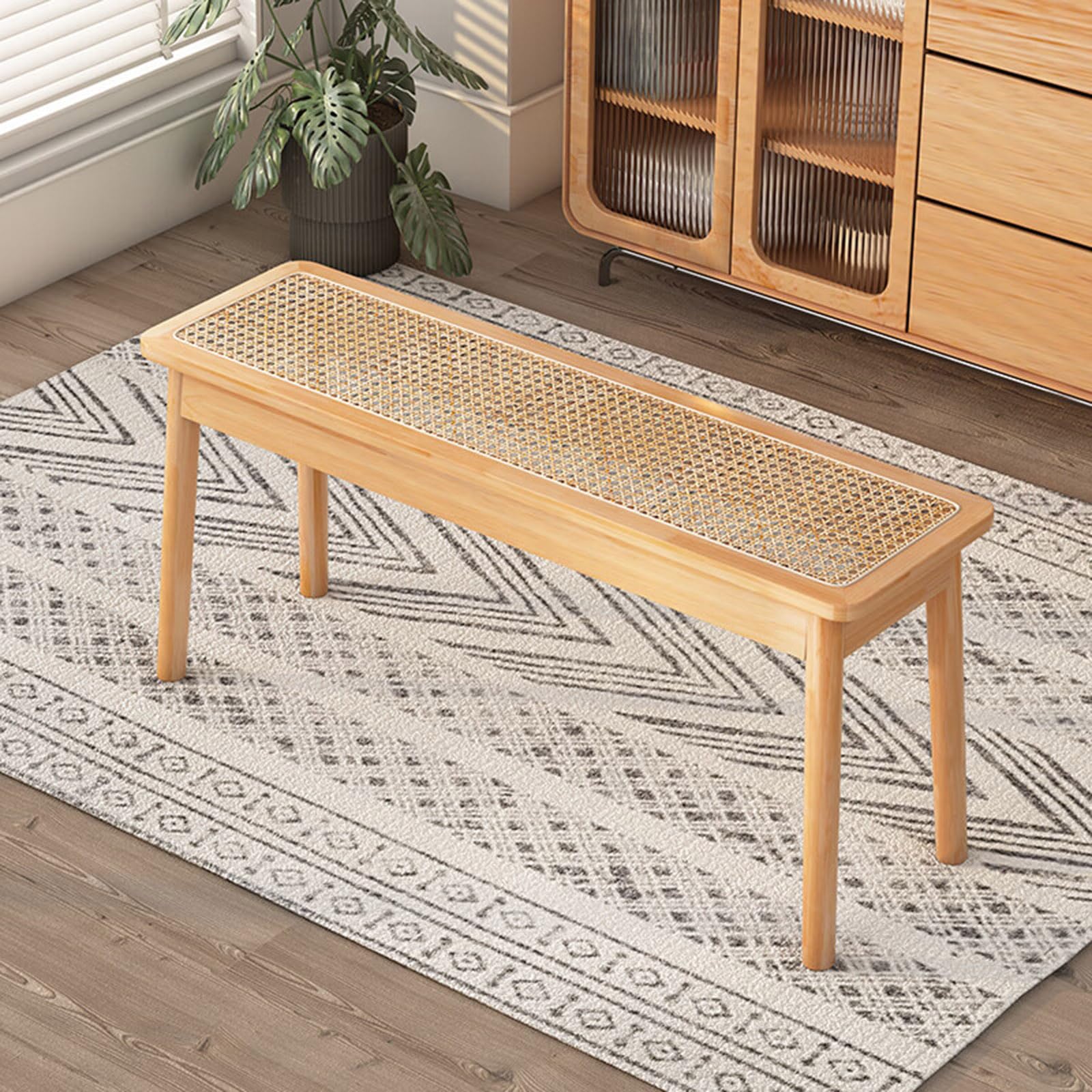 Banc d'entrée en rotin pour ranger et s'asseoir confortablement dans la chambre