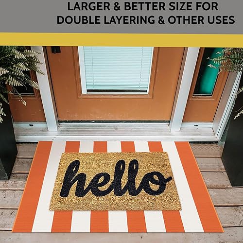 Vista 281 de KILOCOCO Alfombra de rayas beige de 2.3 x 3.6 pies para interiores y exteriores, alfombra tejida a mano de algodón lavable a rayas para puerta Rayas