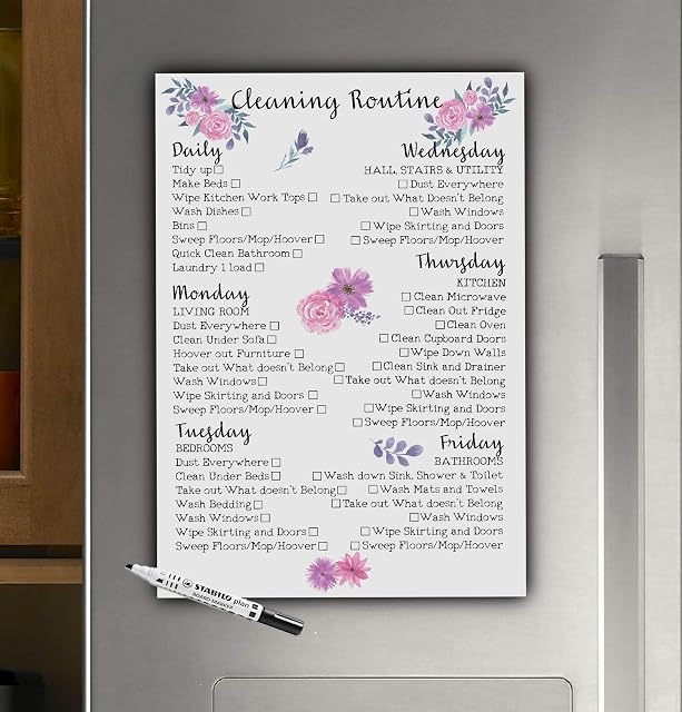 Cleaning Checklist, Weekly Cleaning Routine, Family Chores, reusable Cleaning list, Adult ADHD, Autism, Life Planner, Daily routine, Cleaning Schedule