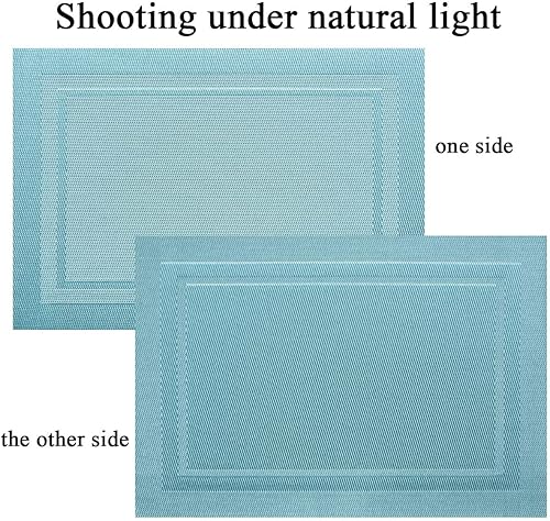 Miniatura 3 de PIGCHCY Manteles individuales lavables de vinilo, elegantes manteles individuales resistentes al calor para mesa de comedor, juego de 6 unidades,