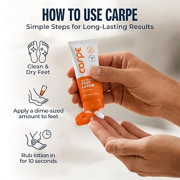 Carpe Sweat Absorbing Foot Lotion + Applicator, Eucalyptus - 1 Tube