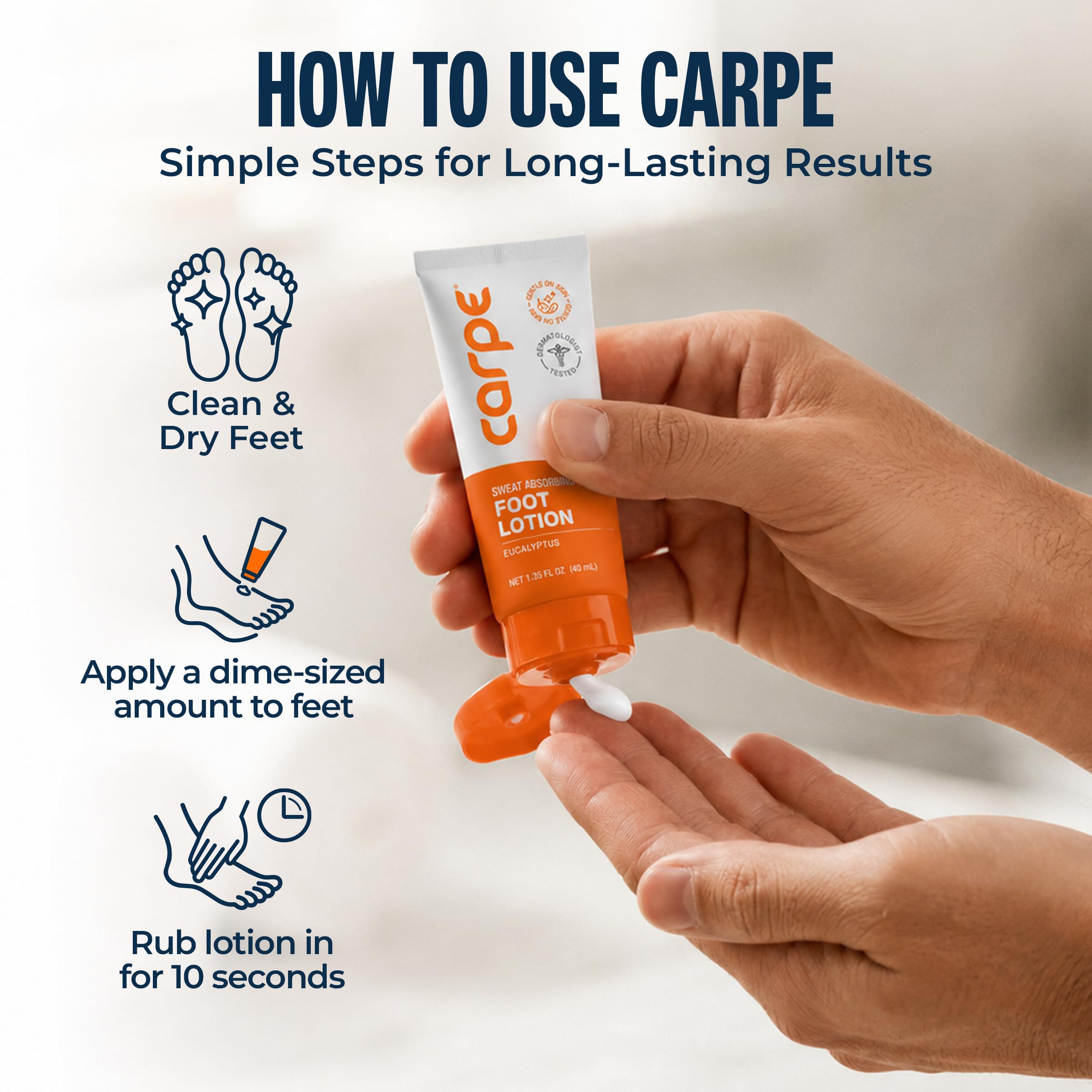 Stop Sweaty Feet with Carpe Lotion -5