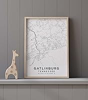 Vista 9 de Mapa de Gatlinburg, Tennessee, Light 2 (16x20)