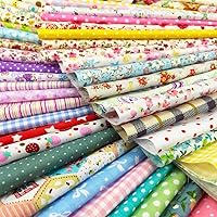 Vista 6 de Flic-Flac Conjunto de cuadrados de tela de retales de algodón para manualidades, colección de recortes, confección de acolchados, con diseño