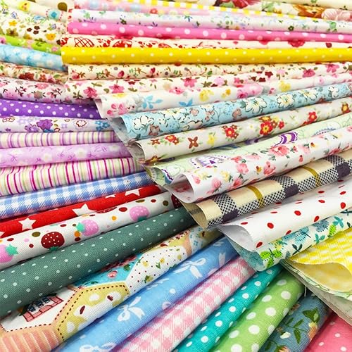 Miniatura 6 de Flic-Flac Conjunto de cuadrados de tela de retales de algodón para manualidades, colección de recortes, confección de acolchados, con diseño de