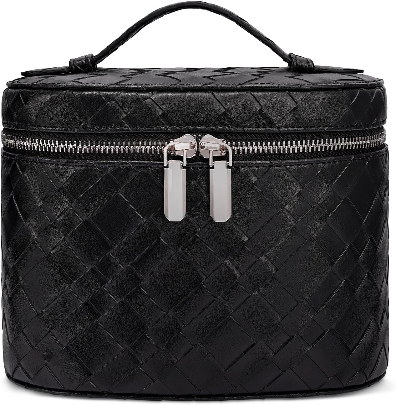 Makeup Bag, Travel Make up Case with Compartments and Handle, Portable Cosmetic Organizer Bags,Toiletry Bag for Women