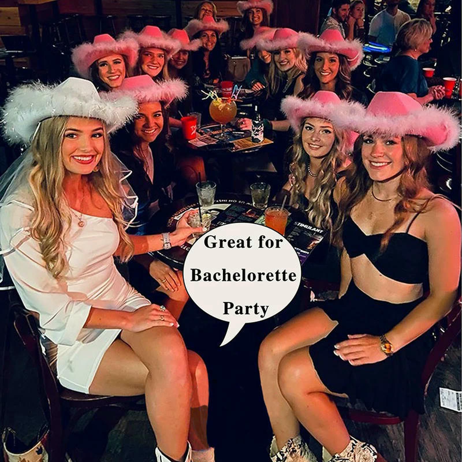 Sombrero de Pescador Gorra Sombreros Vaquero A Granel, Paquete 6 48 Unidades, ala Ancha, Plumas, Vaquera Occidental, Fiesta, Boda, Disfraz, Hombres Y Mujeres-Negro Un-24 Juegos