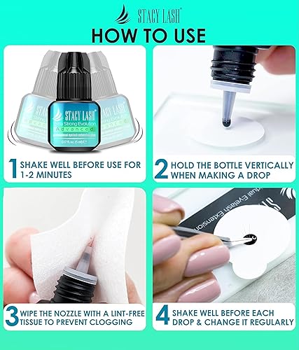 Miniatura 8 de Stacy Lash Pegamento de extensión de pestañas avanzado extra fuerte Evolution (0.17 fl.oz0.2 fl oz)1 segundo seco6 semanas de retenciónadhesivo