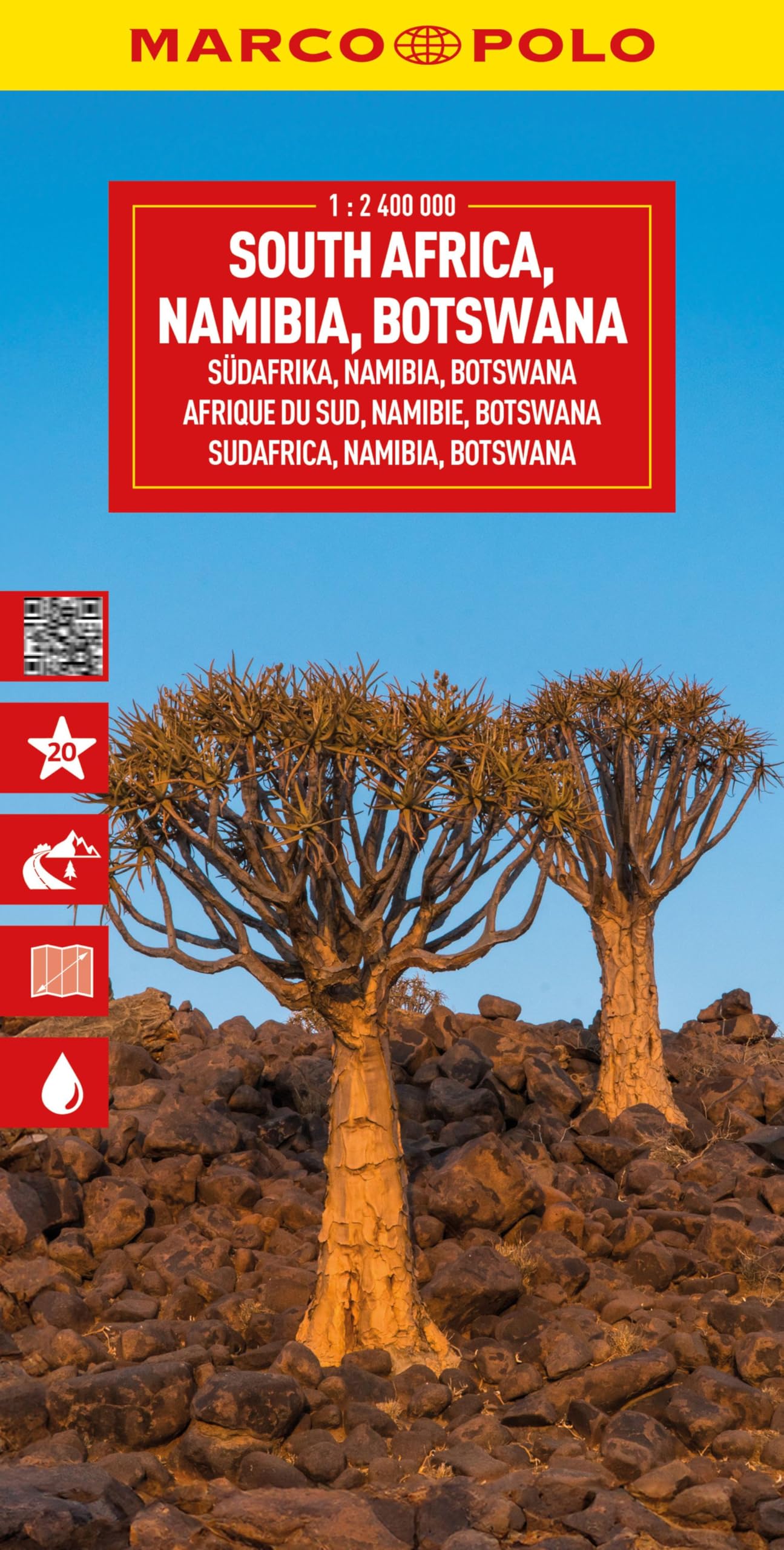 Marco Polo South Africa, Namibia & Botswana Road Map: Travel Map for Road Trips with Top Sights and Scenic Routes (Folded Map): wegenkaart 1:2.400.000 (Marco Polo Maps)