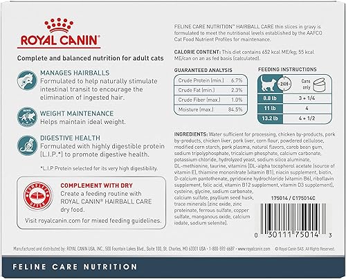 Miniatura 10 de Royal Canin Hairball Care - Comida húmeda para gatos en rodajas finas en salsa, lata de 3 onzas (12 unidades)