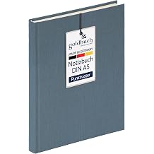 goldbuch Summertime Note 64 0105 Linen Notebook A5 Bullet Journal with 200 Pages Cream Paper 100 g/m  Acid-free and Inkfast Hardcover Notebook with Bookmark and Thread Binding Blue Grey