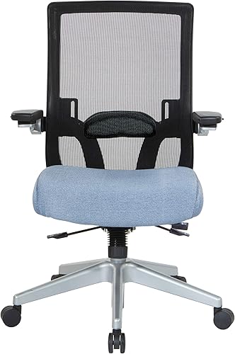 Miniatura 10 de Space Seating Serie 867 Silla de gerente ajustable con respaldo de malla transpirable, soporte lumbar y brazos abatibles acolchados, asiento de tela