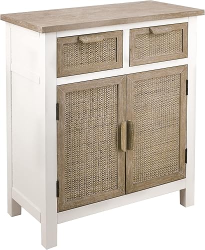 Miniatura 6 de NewCosmos Armario de madera con 2 cajones y 2 puertas, gabinete de almacenamiento vintage para entrada, sala de estar