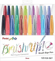 Kit 24 Canetas Brush Sign Pen Pentel