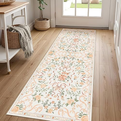 Vista 75 de Alfombras pequeñas de 2 x 3 pulgadas para entrada, alfombra bohemia verde para baño, pasillo, alfombra de cocina vintage, antideslizante, lavable