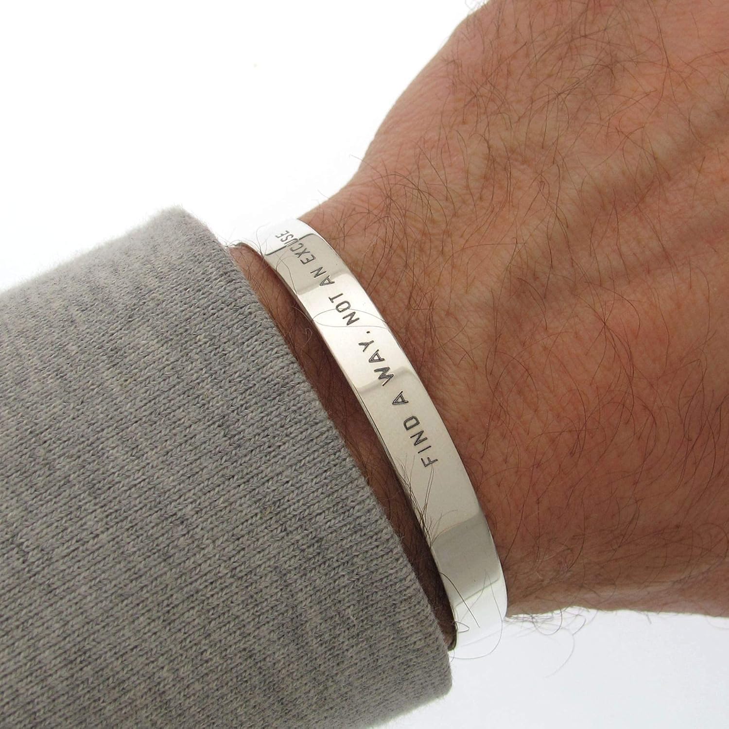 Personalized 925 Sterling Silver Bracelet for Men Custom Engraved Cuff bracelet, Birthday Boyfriend Gift Husband Gift, 8mm wide silver cuff
