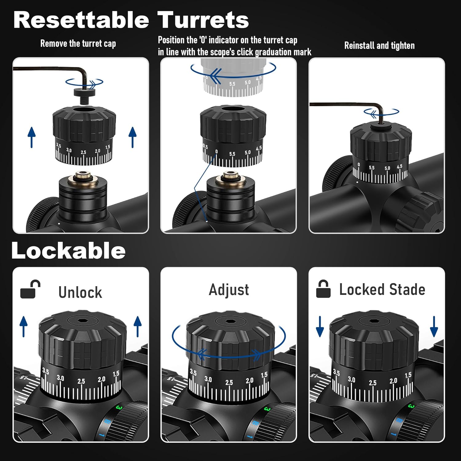 UUQ 4-16X44AO Rifle Scope Fits 11mm /20mm Mounts, for Hunting with Locking Turret Sunshade,SFP,R/G/B Illumination,Crosshairs Reticle,Front Parallax Adjustment,-Long Range Optics