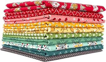 Lori Holt Flea Market Fabric Bundle - 10 Half Yard Cuts Of Quilt Shop Quality Cotton From Riley Blake