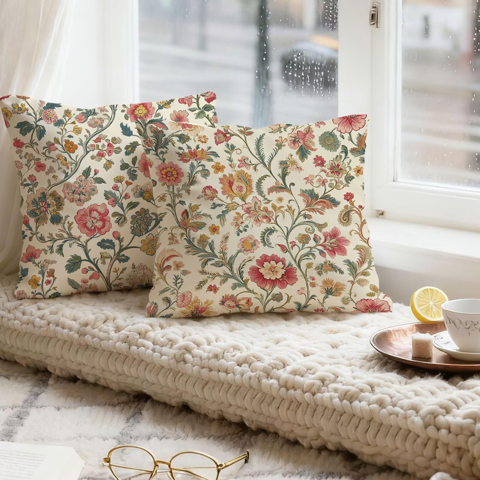 Verde Funda Cojin 60x60 Rural Funda Almohada 60x60 Cojines Sofa Súper Suave Fundas Cojines Decorativos Fundas Almohadas 4 Piezas Almohada Cervicales y Cuello, para Hogar Cama Salon Decoracion E - 759