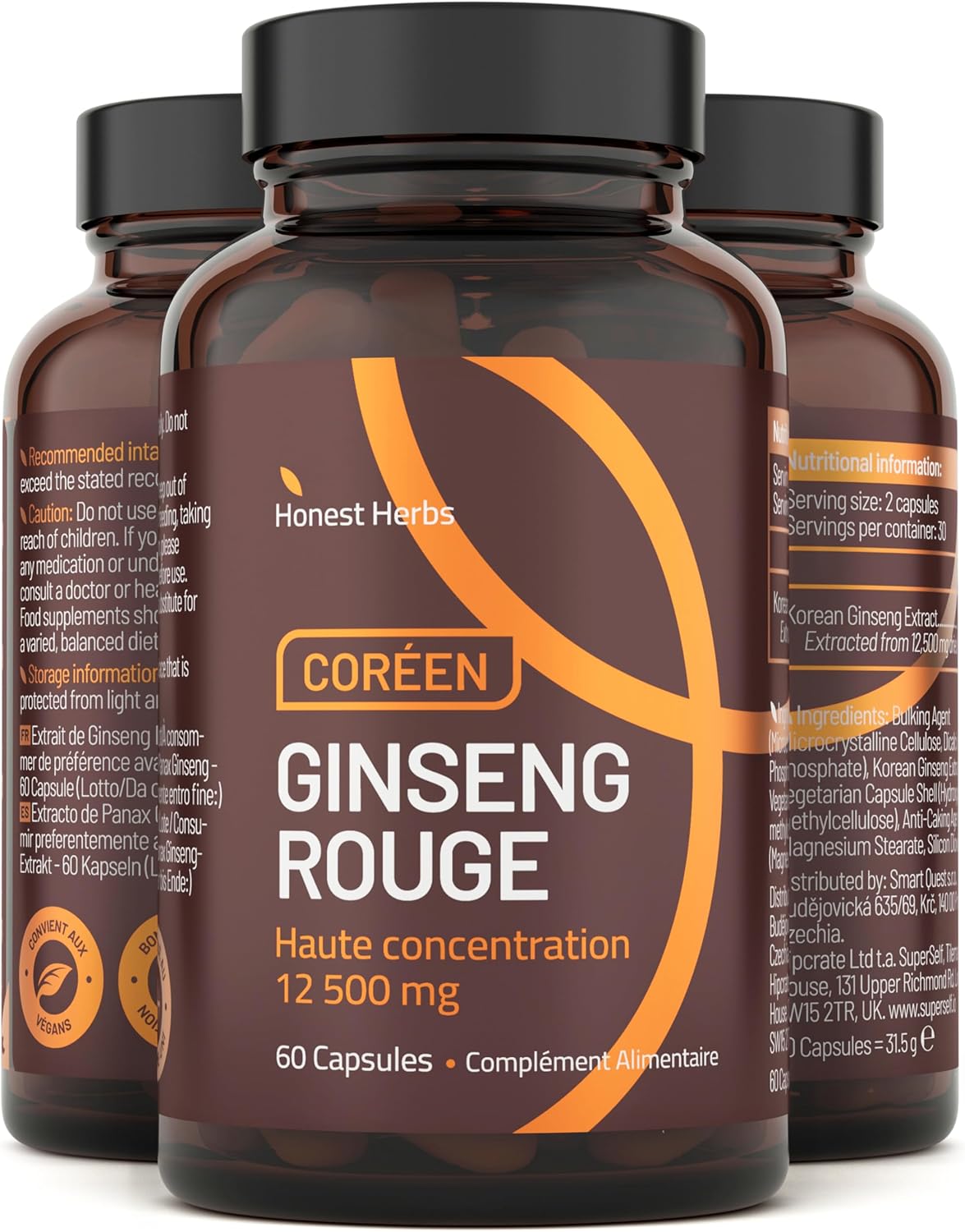 Panax Korean Red Ginseng – Extra Strong 12,500 mg – 60 Capsules – Ginseng Root Extract with 20% Ginsenosides – Vegan Panax Korean Red Ginseng – Extra Strong 12,500 mg – 60 Capsules – Ginseng Root Extract with 20% Ginsenosides – Vegan
