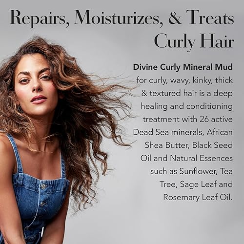 Miniatura 2 de Saphira Divine Mineral Mud para cabello rizado y ondulado, hidratante y acondicionador profundo mascarilla capilar para brillo y rebote, sin
