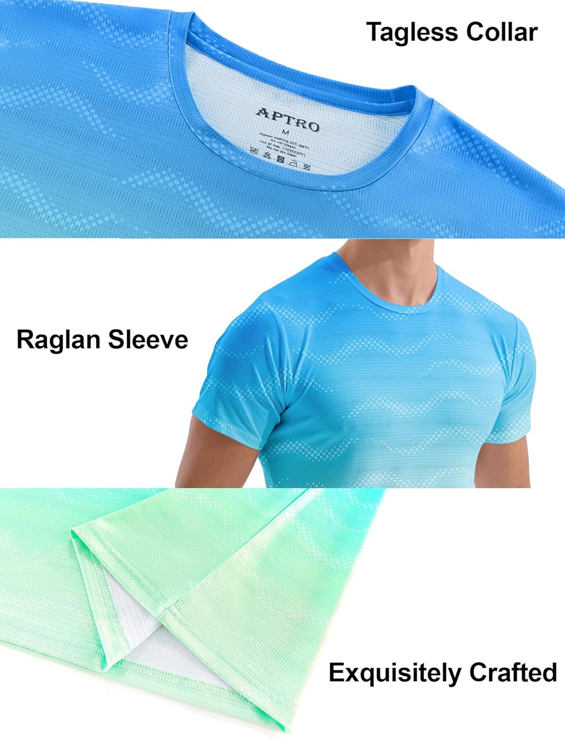 Mens Dry Fit Workout Shirts Quick Dry Performance Gym T Shirts for Men Athletic Running Training Top Tee Moisture Wicking - Image 6