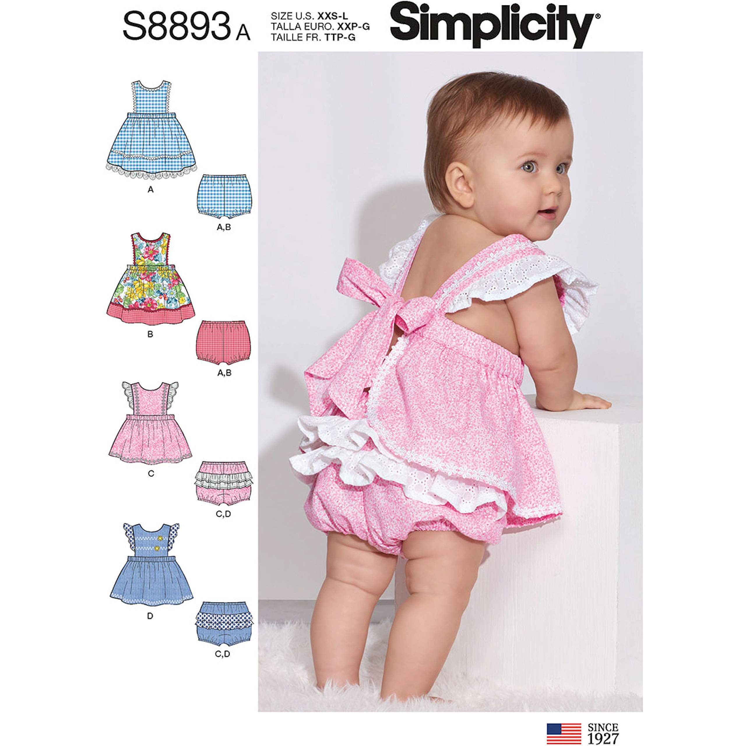 Pinafores pour bébé patron de couture Simplicity S8893 tenue de créateur