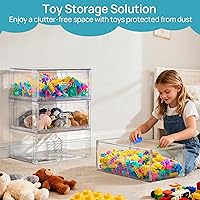 Vista 2 de Vtopmart - 2 paquetes de grandes contenedores de almacenamiento apilables transparentes de 27QT, contenedores de almacenamiento de plástico