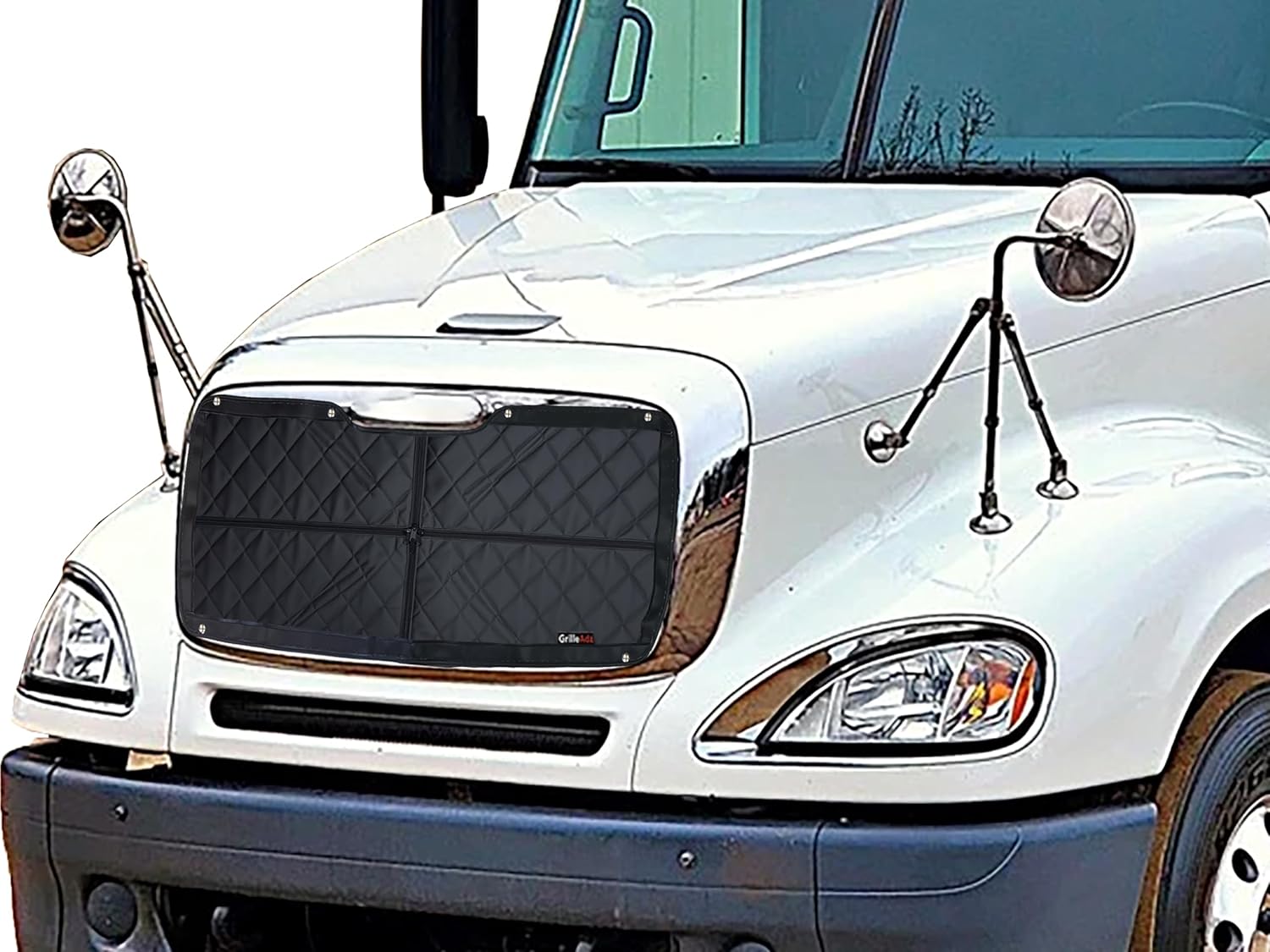 FITS: Freightliner Columbia All Years Quilted Adjustable Winter Front Grille Cover - Includes Installation Kit (Upgraded YKK Extreme Cold Weather Zipper)