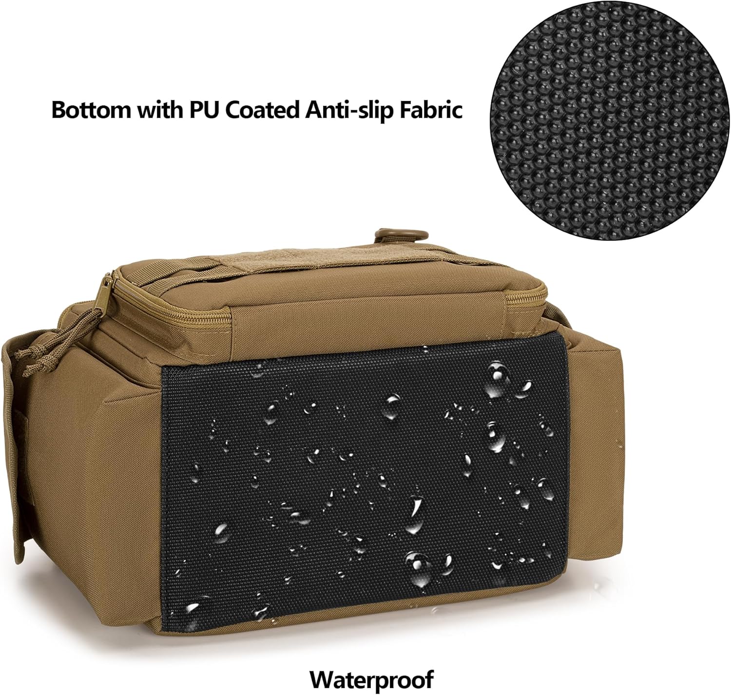 Small Tool Bag with Anti-friction and Thick Padded Bottom, Tool Storage Organizer for Men, Tactical Bag, Range Bag, Multi-functional Work Tote for Repairman, Electrician, Carpenters (Khaki) - Image 4