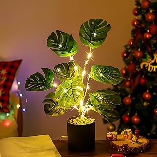 Artificial Monstera Deliciosa Plants Lamp, Tropical Trees with Greenery ...