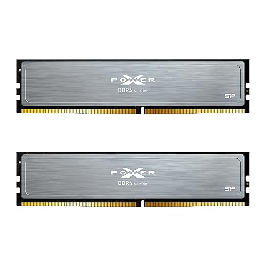 Silicon Power Value Gaming DDR4 RAM 32GB (2x16GB) 3200MHz (PC4 25600) 288-pin CL16 1.35V UDIMM Desktop Memory Module with Heatsink Grey SP032GXLZU320BDAJ7