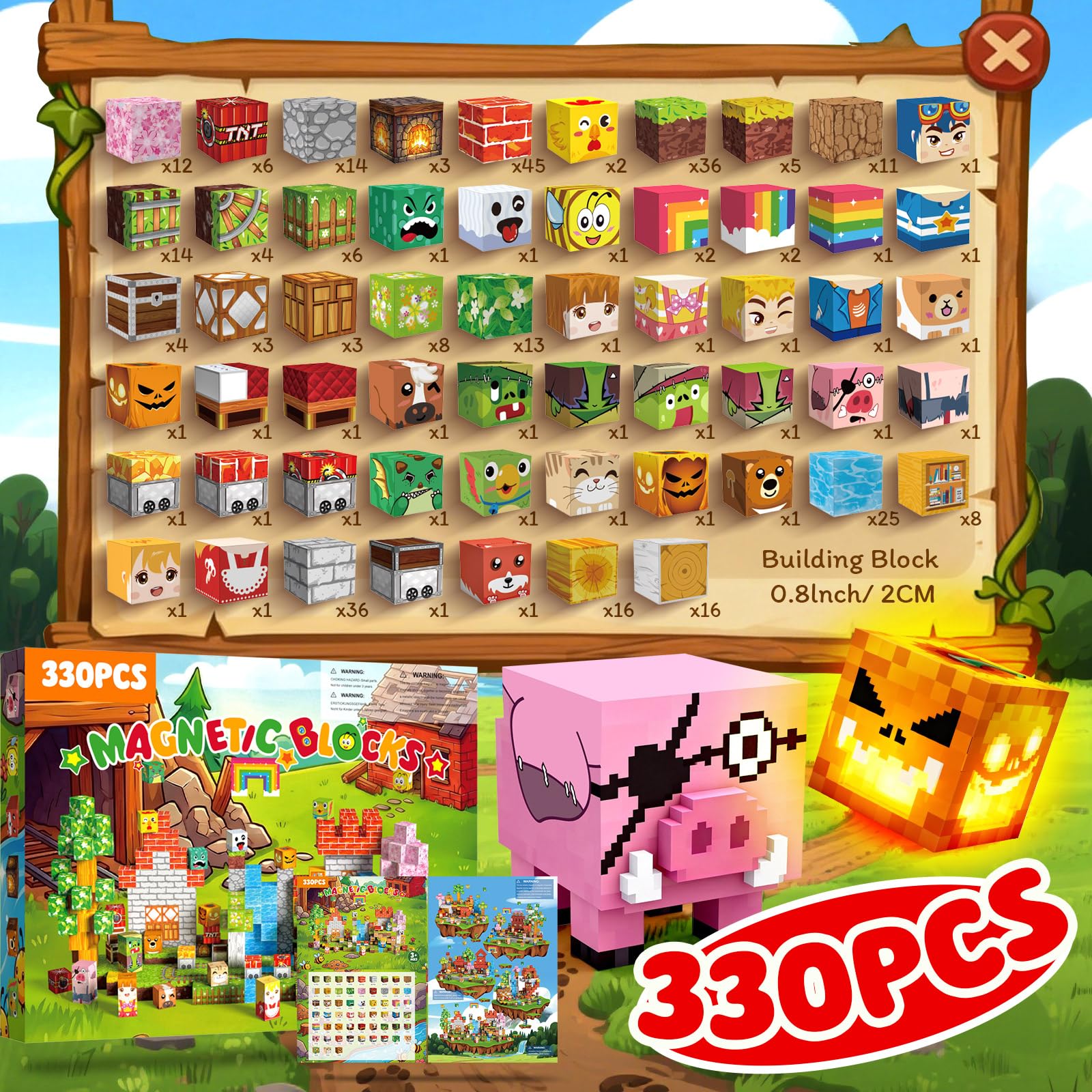 Crifeton Costruzioni Magnetiche per Bambini 2CM 3+ Giochi Cubi Magnetici Blocchi Magnetic Building Blocks Giocattoli Montessori a Partire da 3 4 5 6 7 8 9 10 11 12 Anni (traccia)