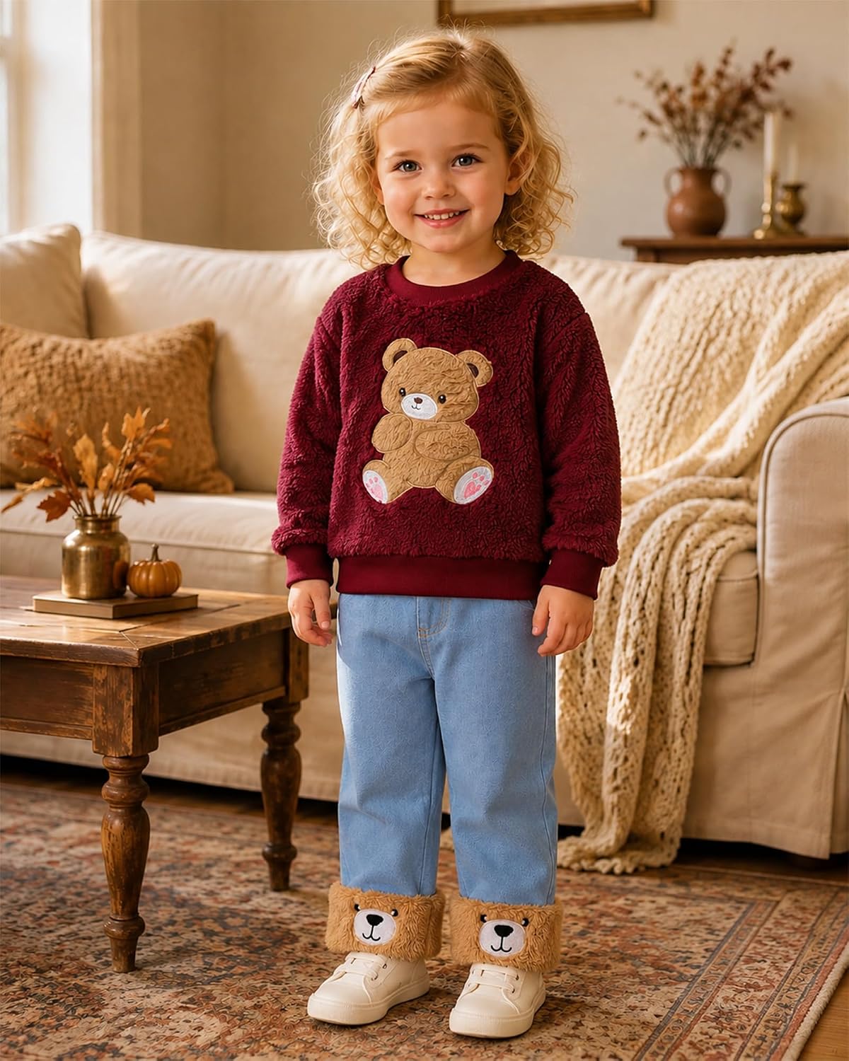 Jecson Toddler Girl Outfits Toddler Girl Clothes 2 Piece Set Fall 18M-5T image 3